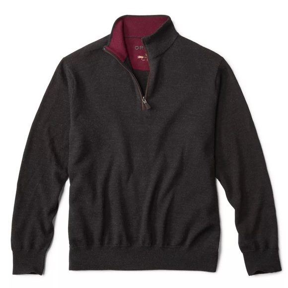 Orvis 100% Merino Wool 1/4-Zip Sweater - Picture 1 of 9